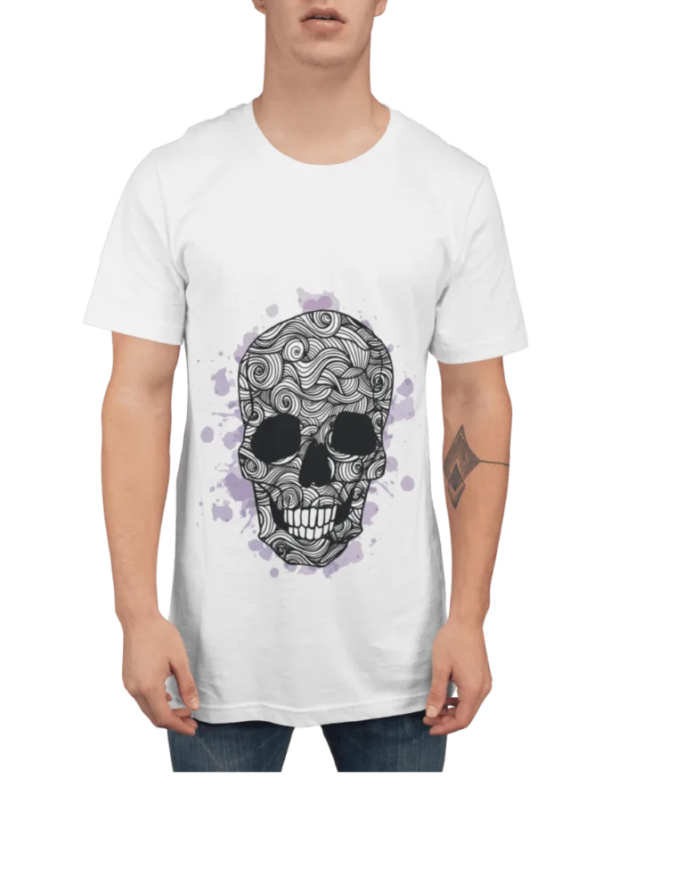 Playera Blanca Calavera Remolinos