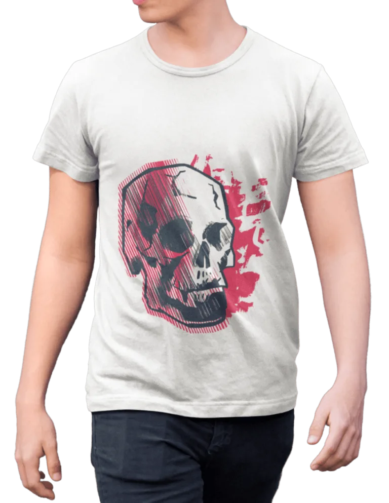 Playera Playera Blanca Calavera Abstracta