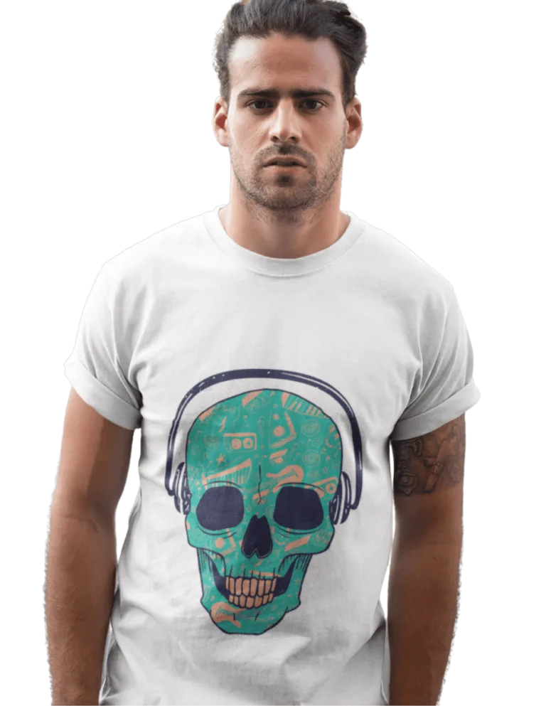Playera Playera Blanca Calavera Dj