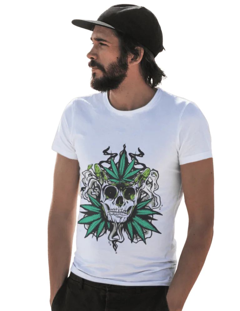 Playera Playera Blanca Calavera Hongos