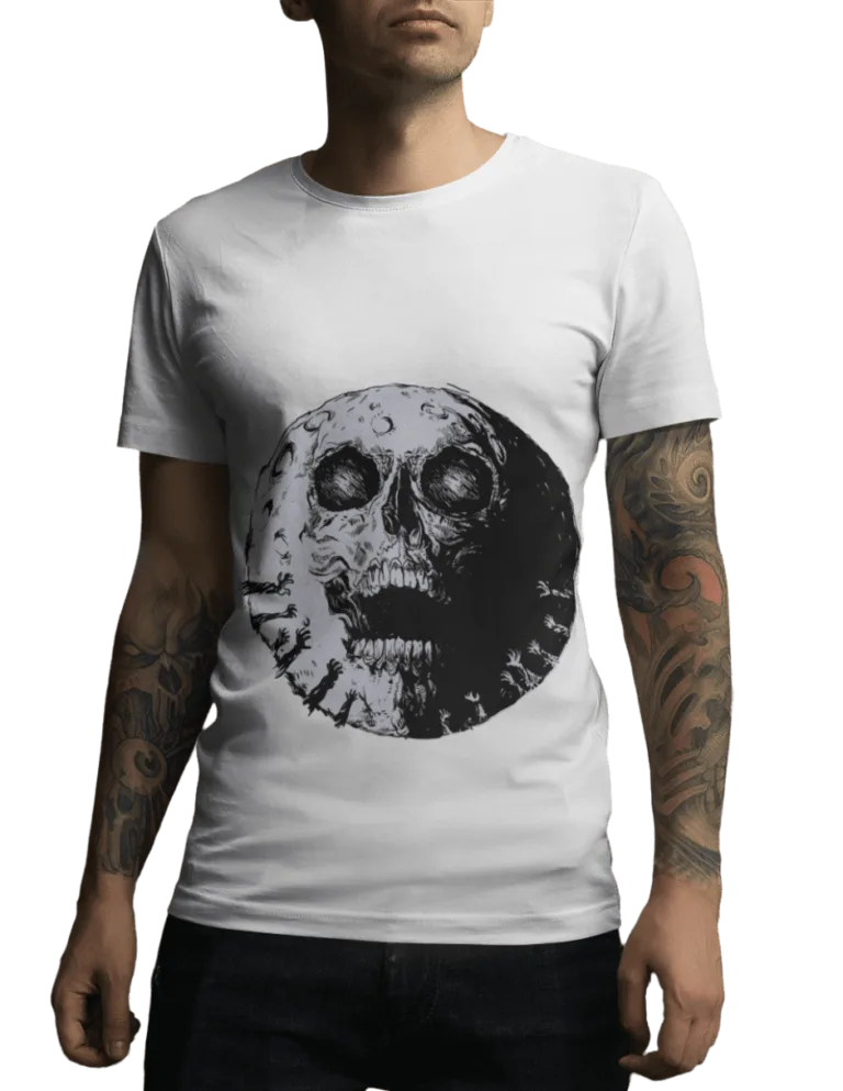 Playera Playera Blanca Calavera Luna