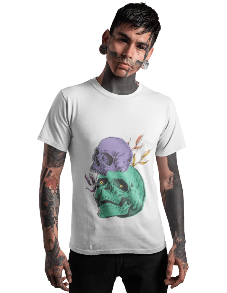Playera Playera Blanca Calavera Tenebrosa