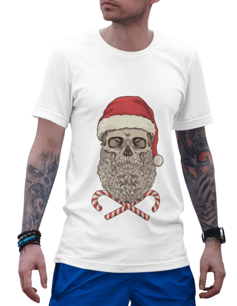 Playera Playera Blanca de Calavera Hipster para Hombre