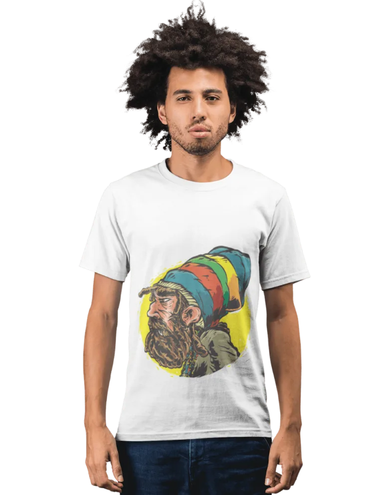 Playera Playera Blanca de Hombre Rasta