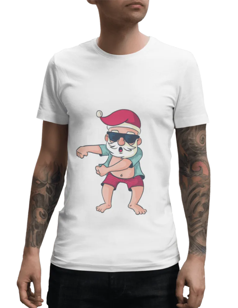 Playera Playera Blanca de Santa Bailando para Hombre