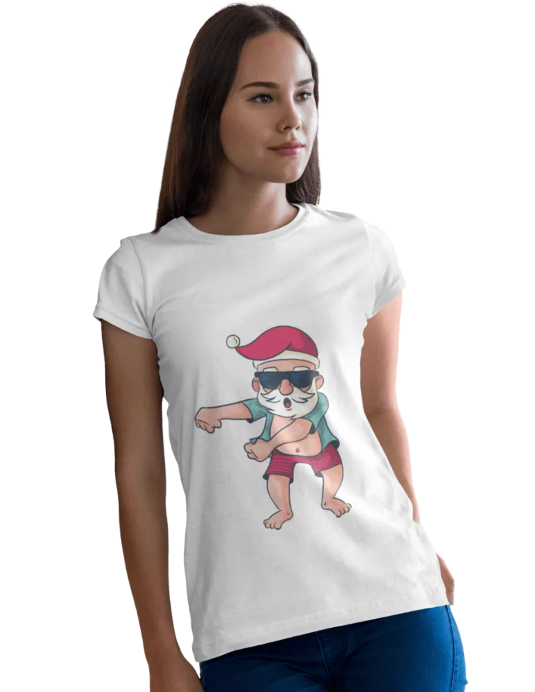Playera Playera Blanca de Santa Bailando para Mujer