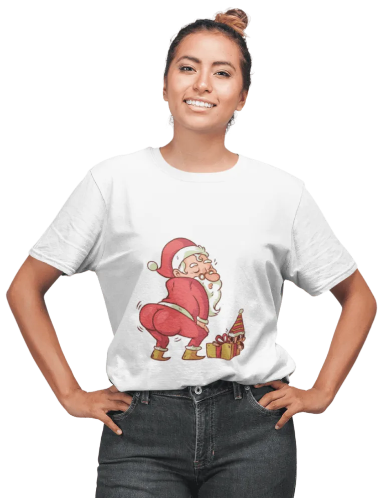 Playera Playera Blanca de Santa Twerking para Mujer
