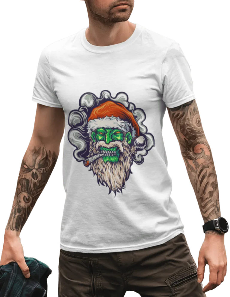 Playera Playera Blanca de Santa Zombie para Hombre