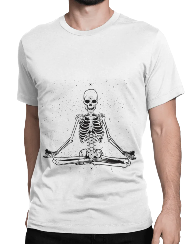 Playera Playera Blanca Marino Calavera Yoga