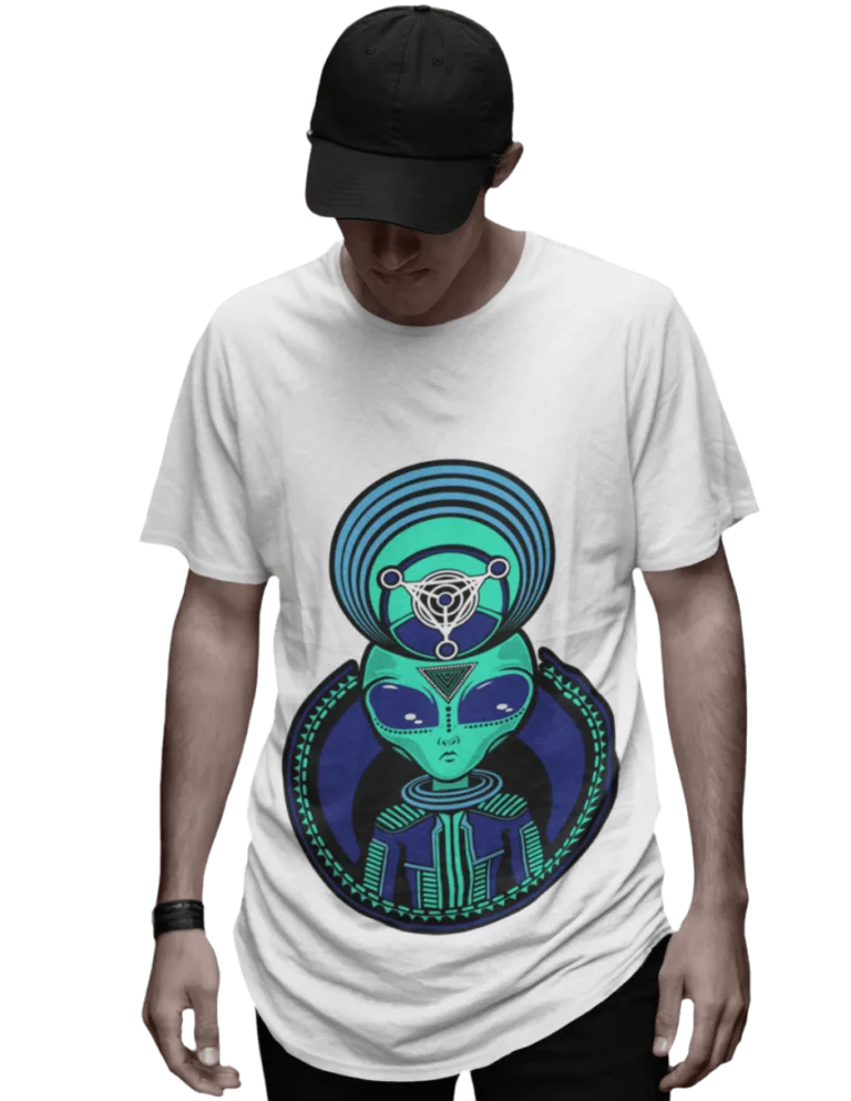 Playera Playera Blanca para Hombre de Abduccion de Alien