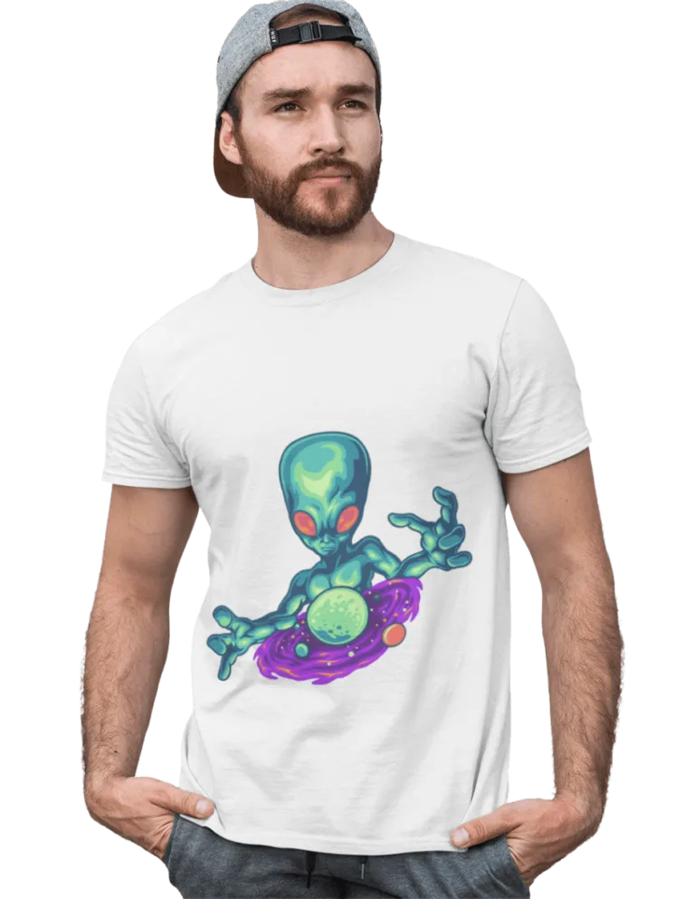 Playera Playera Blanca para Hombre de Alien y su Galaxia