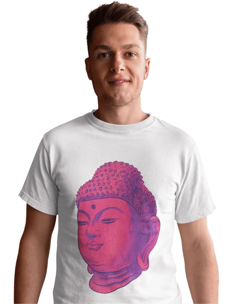 Playera Playera Blanca para Hombre de Buda