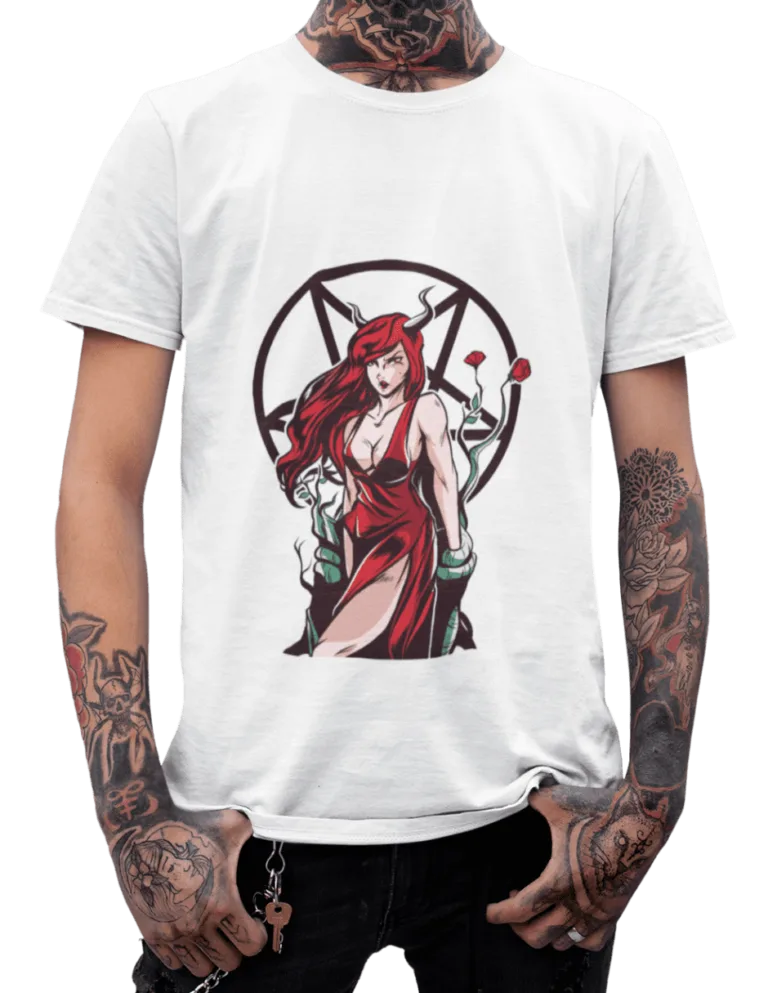 Playera Playera Blanca para Hombre de Chica Dark