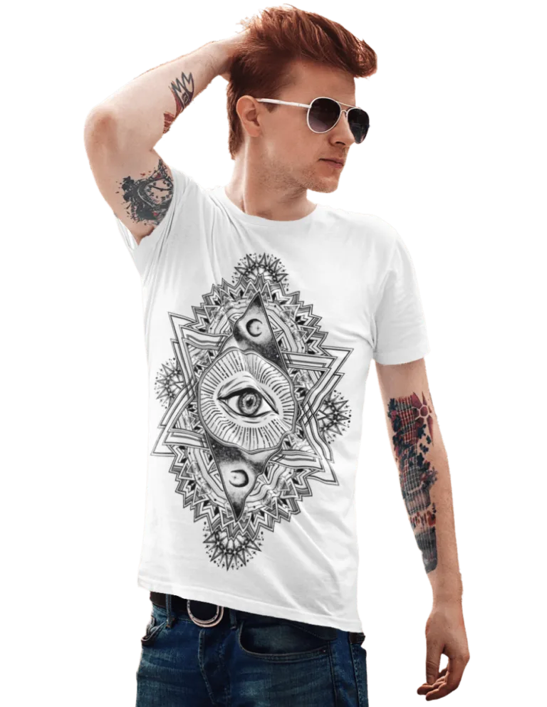 Playera Playera Blanca para Hombre de Ojo Astral
