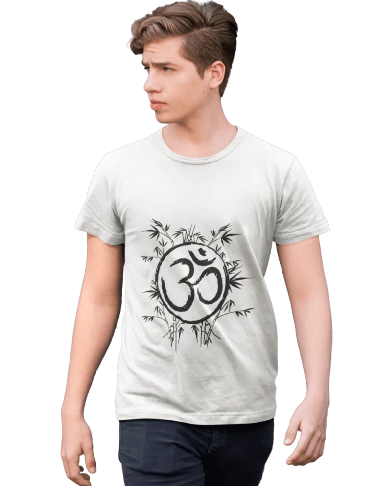 Playera Playera Blanca para Hombre de Om con Ramas