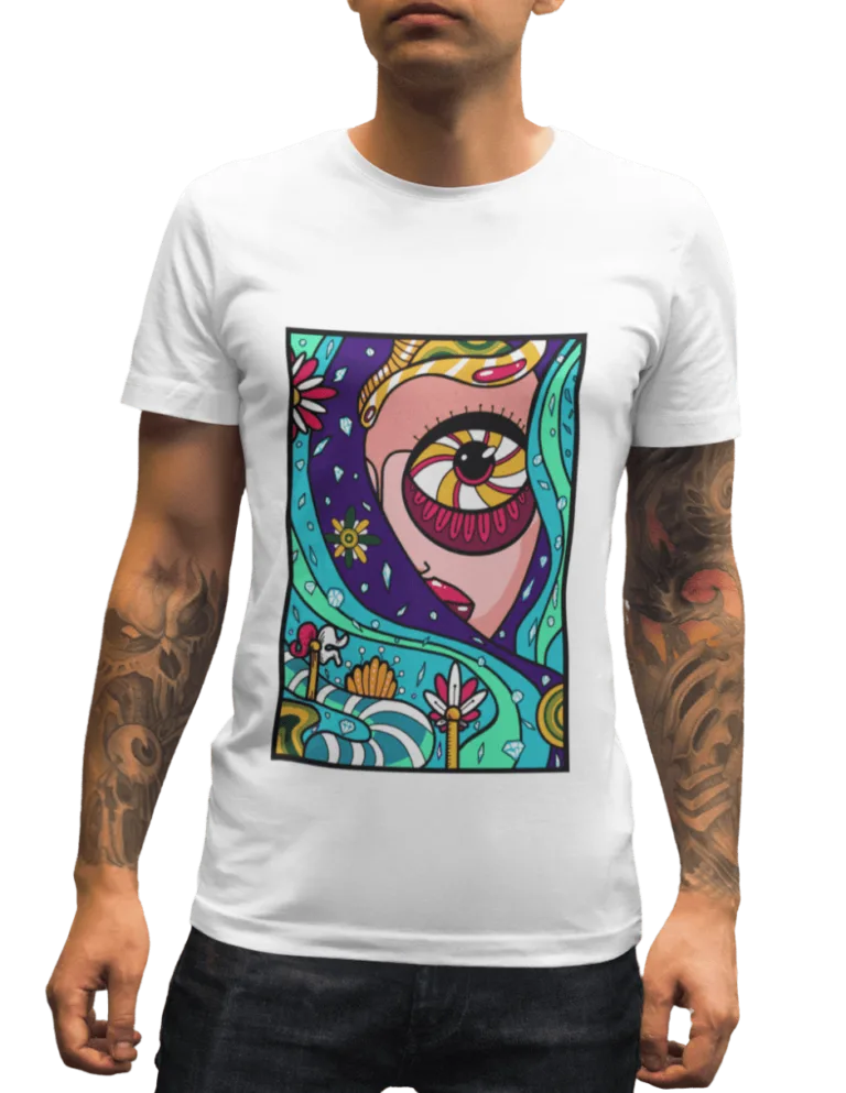 Playera Playera Blanca para Hombre Diamantes en el Cielo