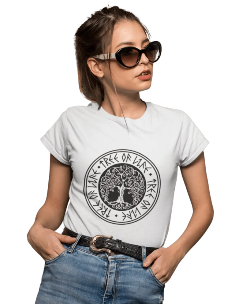 Playera Playera Blanca para Mujer de Arbol de la Vida