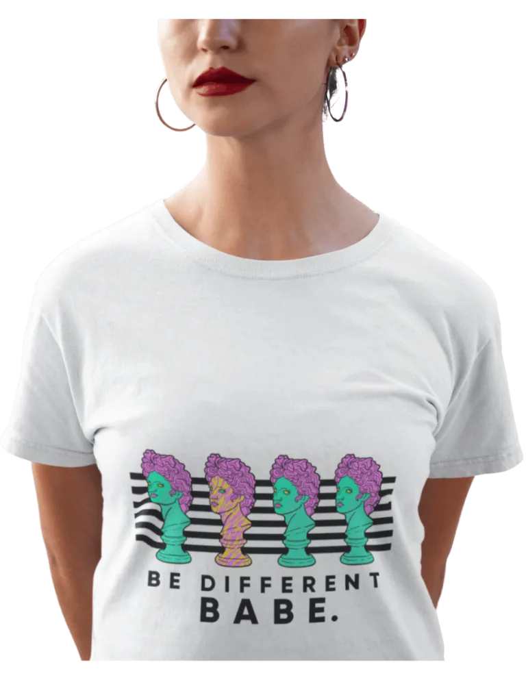 Playera Playera Blanca para Mujer de Escultura de Se diferente Bebe