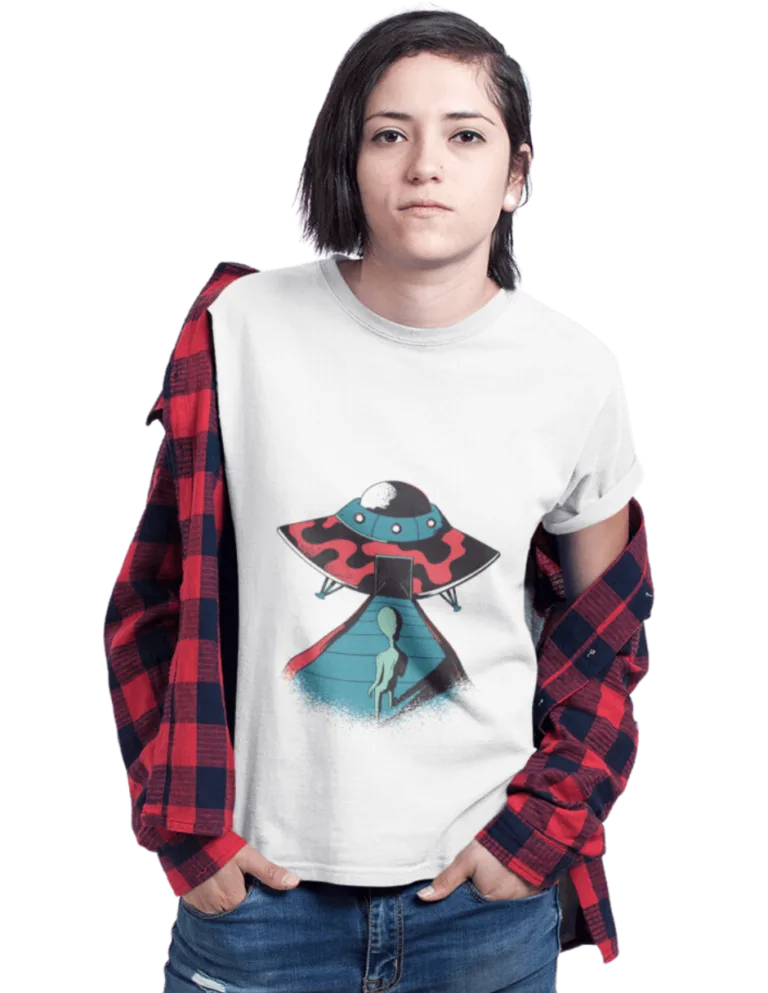 Playera Playera Blanca para Mujer de Llegada de Alien