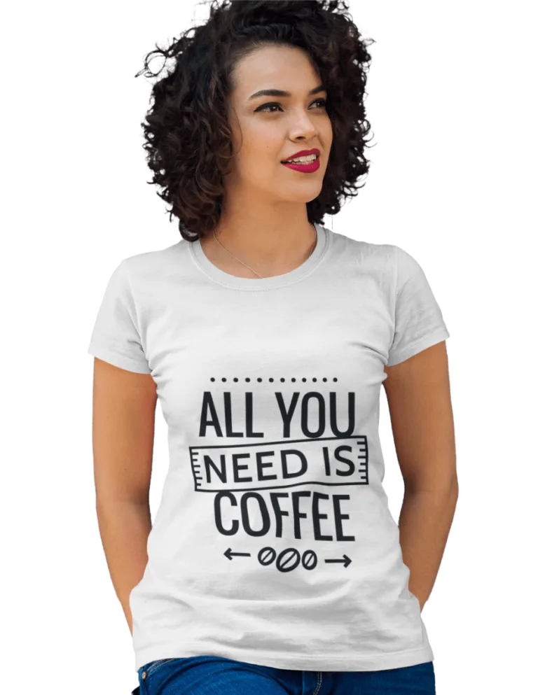 Playera Playera Blanca para Mujer de Necesitas Cafe