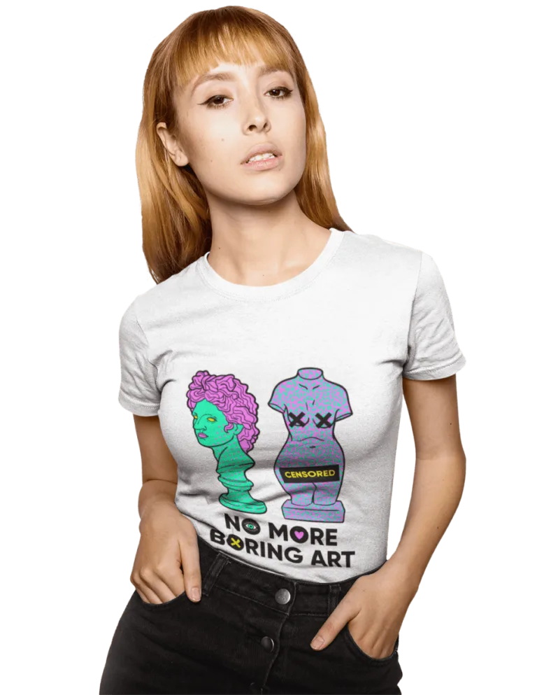Playera Playera Blanca para Mujer de No Mas Arte Aburrido