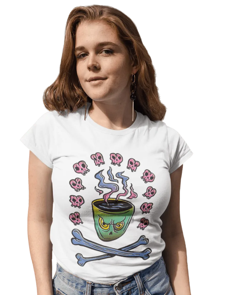 Playera Playera Blanca para Mujer de Peligro en tu Taza