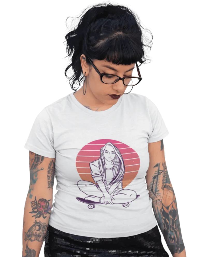 Playera Playera Blanca para Mujer de Skate