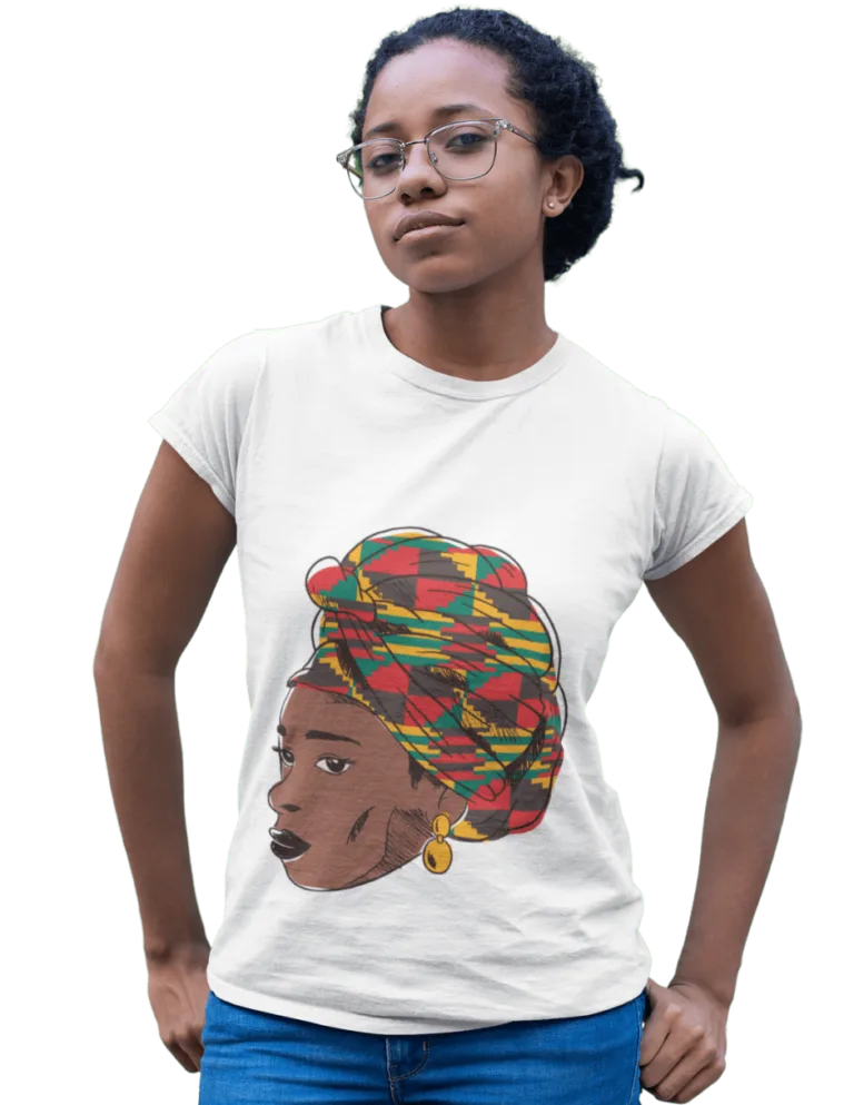 Playera Playera Blanca para Mujer de Woman Africana