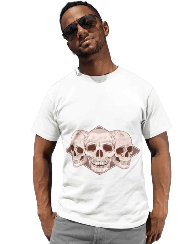 Playera Playera Blanca tres Calaveras