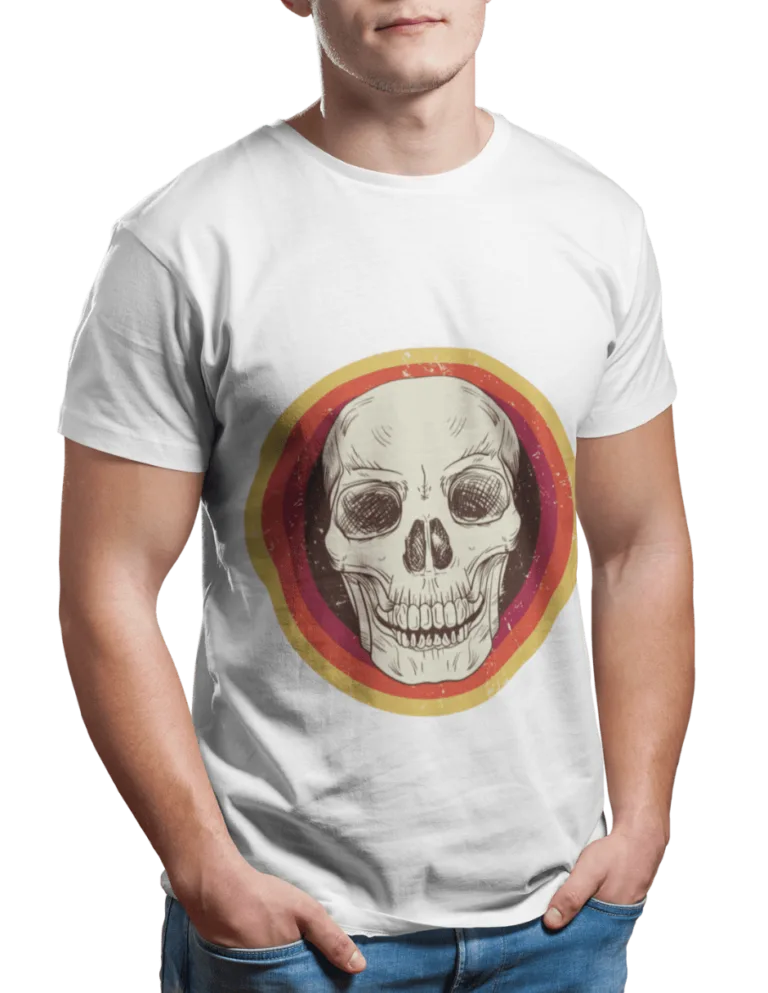 Playera Playera Hombre Blanca Calavera Cool